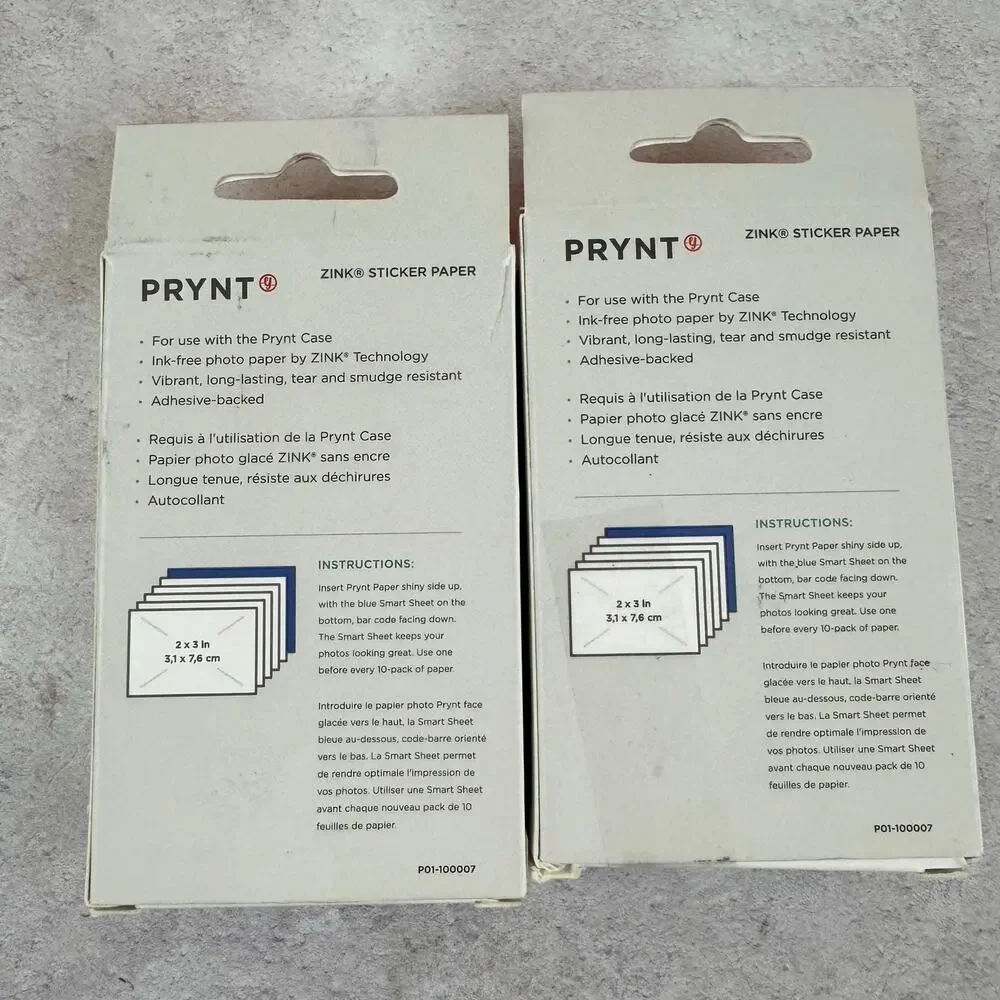 Lot of 2 ZINK Sticker Paper 40 Pack Prynt 2